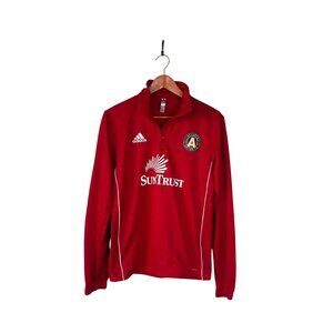 Adidas Atlanta United FC Soccer Futbol 1/4 Quarter Zip Red Pullover Mens Sz. S